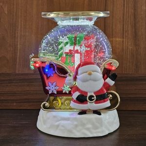 2023 Christmas Holiday Bath And Body Works 3 Wick Candle Holder Santa Snow Globe